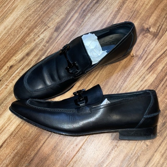 Ferragamo Men's 9 D Loafers black foster slip on leather Italian business casual - Picture 4 of 12